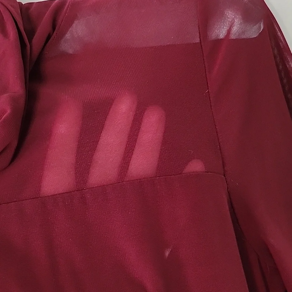 Patrizia Luca Burgundy Long Sleeve Blouse - Picture 4 of 9